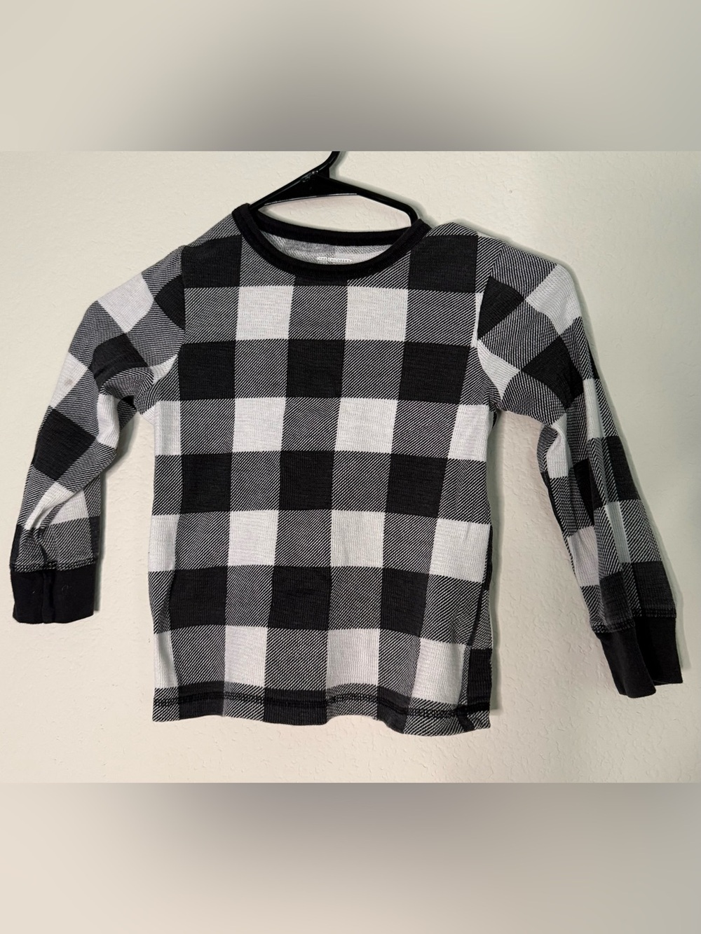 The Children's Place Black & White Buffalo Plaid Long-Sleeve Tee
